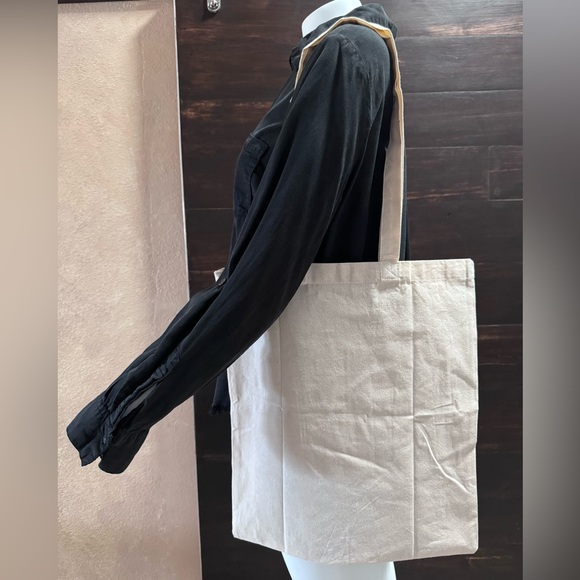 California Poppies, Bright Floral Canvas Tote, Eco-Friendly & Unique- Cream - Picture 4 of 4